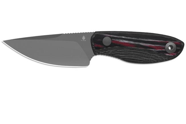Image pour Kizer Finch 1134A2, Gray PVD Stonewashed AEB-L, Black Micarta/Reconstituted Wood, couteau fixe, Vincent Rizzo design