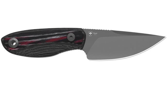 Image pour Kizer Finch 1134A2, Gray PVD Stonewashed AEB-L, Black Micarta/Reconstituted Wood, couteau fixe, Vincent Rizzo design