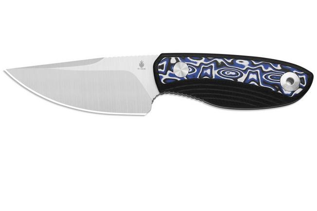 Image pour Kizer Finch 1134A3, Satin Stonewashed AEB-L, Black G10/Vortex Pattern Micarta, couteau fixe, Vincent Rizzo design