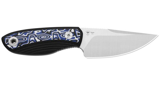 Image pour Kizer Finch 1134A3, Satin Stonewashed AEB-L, Black G10/Vortex Pattern Micarta, couteau fixe, Vincent Rizzo design