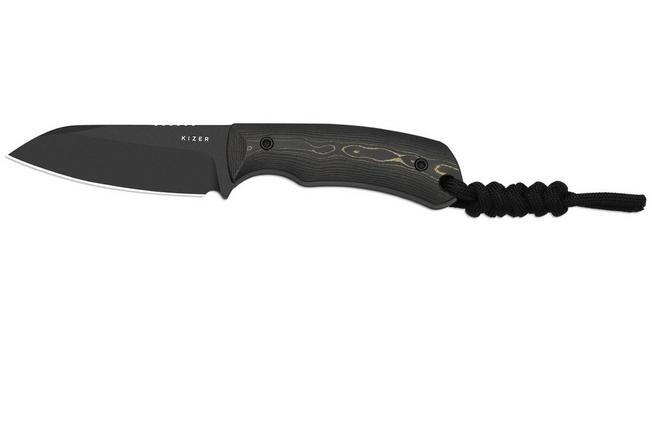 Image pour Kizer Field Mouse 1135A1, Black CPM 3V, Camo Gold FatCarbon couteau fixe, Jakeb Ginsberg design