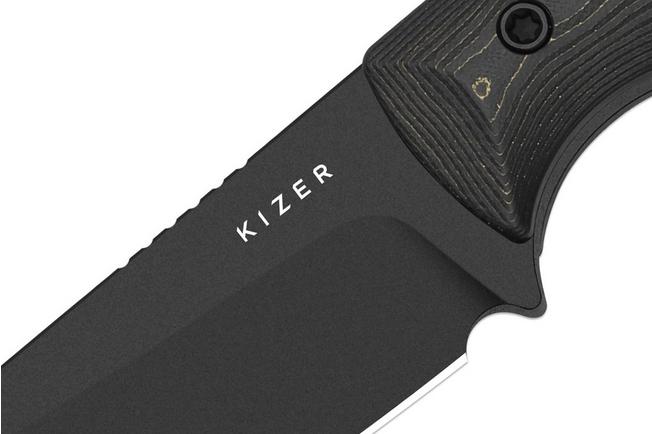 Image pour Kizer Field Mouse 1135A1, Black CPM 3V, Camo Gold FatCarbon couteau fixe, Jakeb Ginsberg design