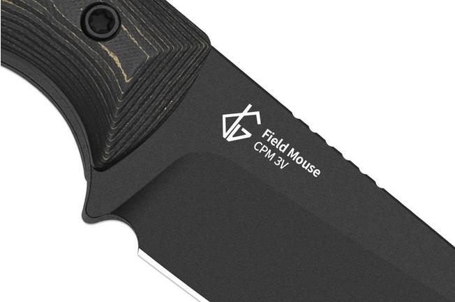 Image pour Kizer Field Mouse 1135A1, Black CPM 3V, Camo Gold FatCarbon couteau fixe, Jakeb Ginsberg design