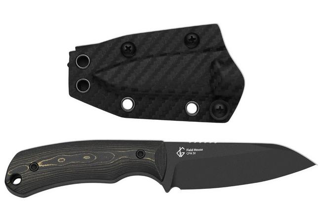 Image pour Kizer Field Mouse 1135A1, Black CPM 3V, Camo Gold FatCarbon couteau fixe, Jakeb Ginsberg design
