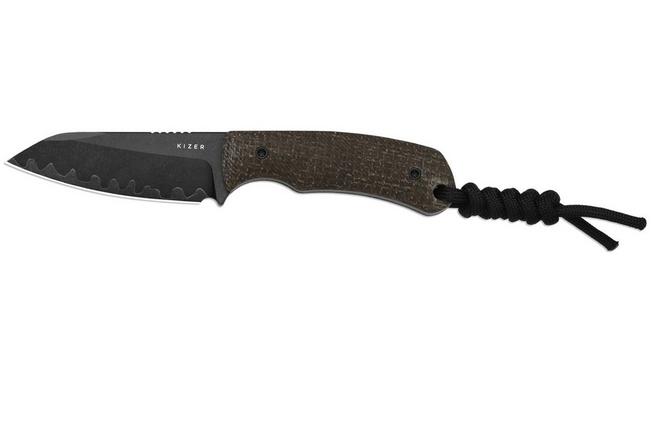 Image pour Kizer Field Mouse 1135A2, Acid Washed 3-Layer Composite Steel, GID Canvas Micarta couteau fixe, Jakeb Ginsberg design