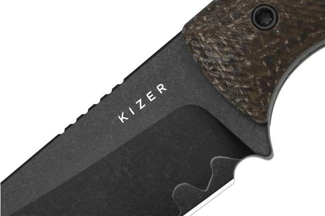 Image pour Kizer Field Mouse 1135A2, Acid Washed 3-Layer Composite Steel, GID Canvas Micarta couteau fixe, Jakeb Ginsberg design