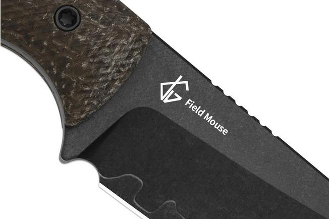 Image pour Kizer Field Mouse 1135A2, Acid Washed 3-Layer Composite Steel, GID Canvas Micarta couteau fixe, Jakeb Ginsberg design