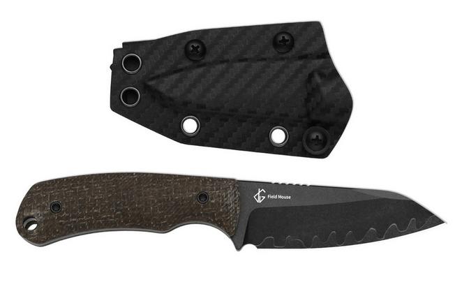 Image pour Kizer Field Mouse 1135A2, Acid Washed 3-Layer Composite Steel, GID Canvas Micarta couteau fixe, Jakeb Ginsberg design