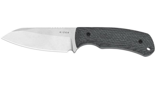 Image pour Kizer Field Mouse 1135A3, Stonewashed 14C28N, Gray Norplex UltreX Micarta couteau fixe, Jakeb Ginsberg design