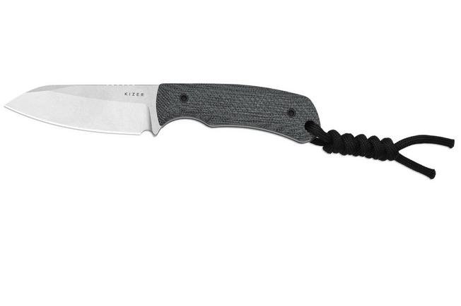 Image pour Kizer Field Mouse 1135A3, Stonewashed 14C28N, Gray Norplex UltreX Micarta couteau fixe, Jakeb Ginsberg design