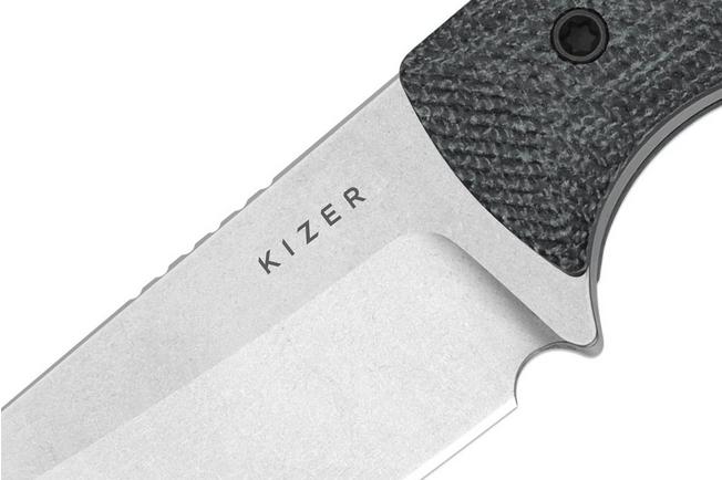 Image pour Kizer Field Mouse 1135A3, Stonewashed 14C28N, Gray Norplex UltreX Micarta couteau fixe, Jakeb Ginsberg design