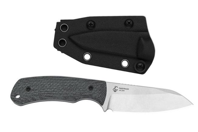 Image pour Kizer Field Mouse 1135A3, Stonewashed 14C28N, Gray Norplex UltreX Micarta couteau fixe, Jakeb Ginsberg design