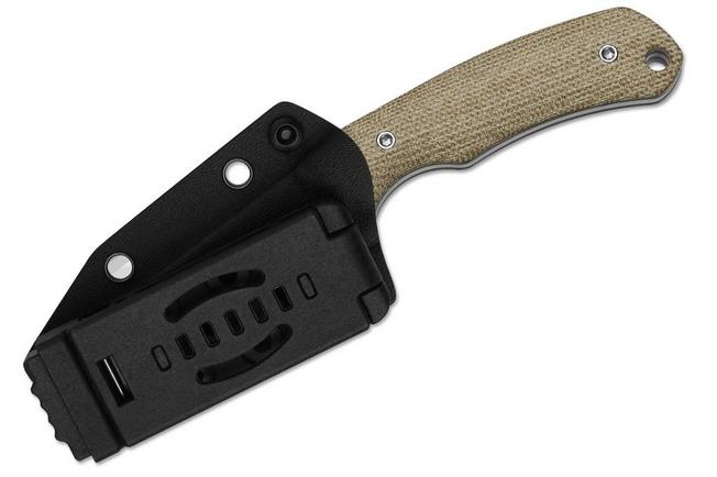 Image pour Kizer Field Mouse 1135A4, Satin 14C28N, Brown Norplex UltreX Micarta couteau fixe, Jakeb Ginsberg design