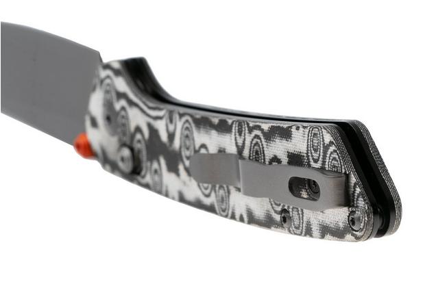 Obraz dla Nóż składany Kizer Madrac CL AirTi K3693ACS4, Gray PVD Stonewashed Böhler M390, Vortex Pattern Micarta, projekt Matteo Pignatelli
