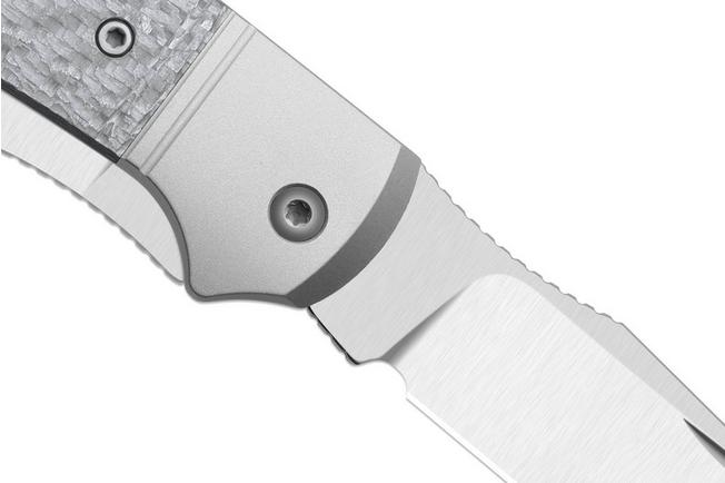 Afbeelding voor Kizer Trestle TP AirTi K3761TPA1, Satin BD1N, Silver Aluminum, Silver Carbon Fiber zakmes, Azo design