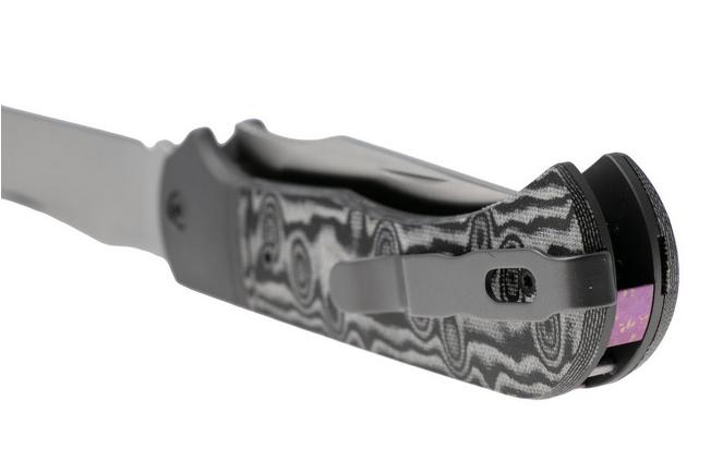 Afbeelding voor Kizer Trestle TP AirTi K3761TPA2, Satin BD1N, Gray Aluminum, Vortex Pattern Micarta zakmes, Azo design