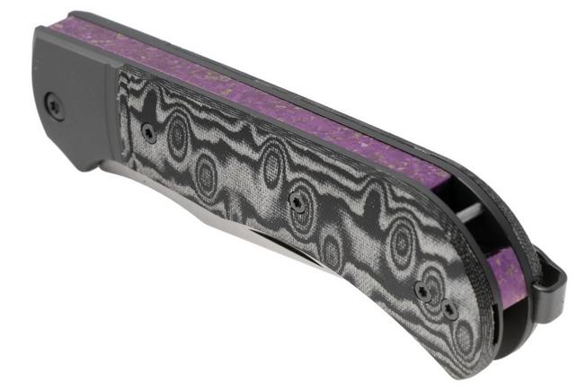 Afbeelding voor Kizer Trestle TP AirTi K3761TPA2, Satin BD1N, Gray Aluminum, Vortex Pattern Micarta zakmes, Azo design