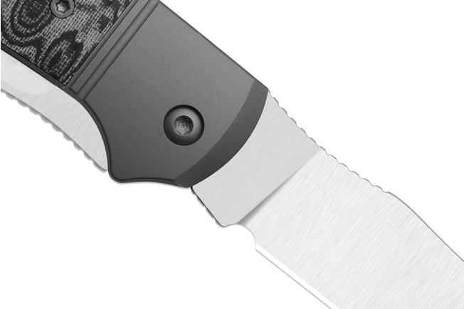 Afbeelding voor Kizer Trestle TP AirTi K3761TPA2, Satin BD1N, Gray Aluminum, Vortex Pattern Micarta zakmes, Azo design