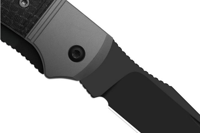 Afbeelding voor Kizer Trestle TP AirTi K3761TPA3, PVD BD1N, Gray Aluminum, Black Micarta zakmes, Azo design