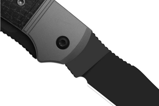 Afbeelding voor Kizer Trestle TP AirTi K3761TPA3, PVD BD1N, Gray Aluminum, Black Micarta zakmes, Azo design