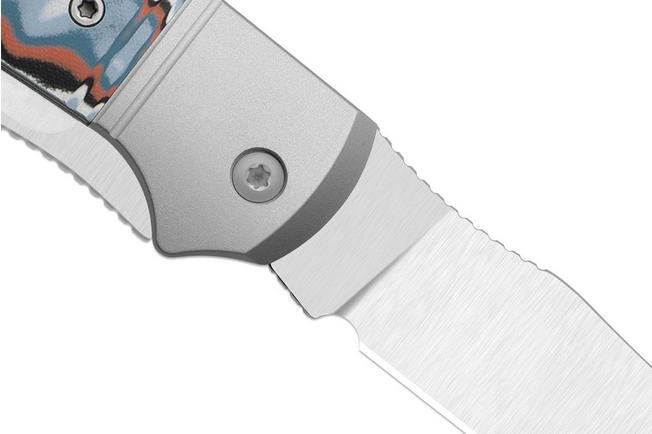 Afbeelding voor Kizer Trestle TP AirTi K3761TPA4, Satin BD1N, Aluminum and Vortex Pattern Micarta zakmes, Azo design