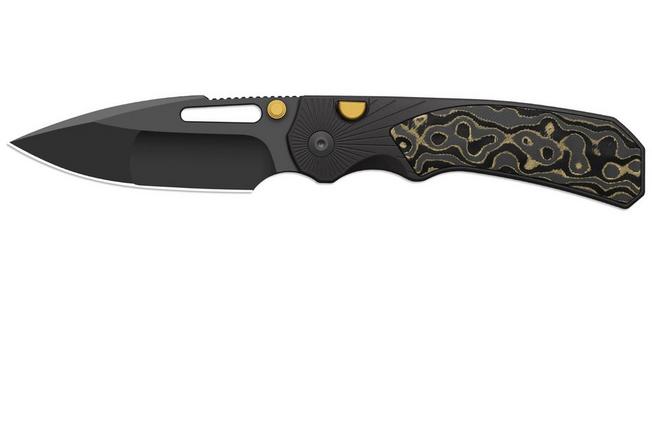 Obraz dla Nóż składany Kizer Durandal K3765BD2, Gunmetal Gray PVD S35VN, Black Aluminum and Camo Gold FatCarbon, projekt Gabor Hajagos