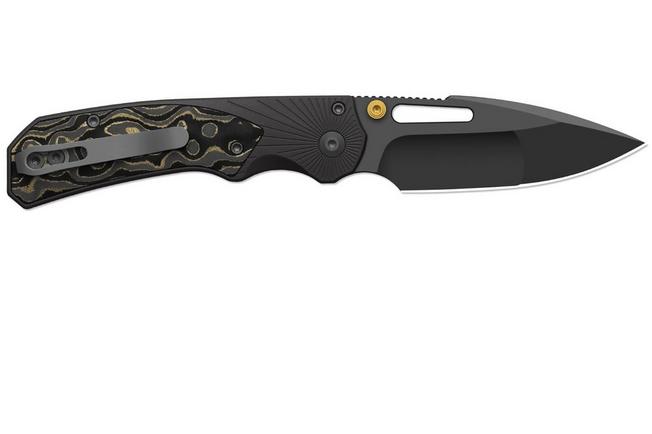 Obraz dla Nóż składany Kizer Durandal K3765BD2, Gunmetal Gray PVD S35VN, Black Aluminum and Camo Gold FatCarbon, projekt Gabor Hajagos