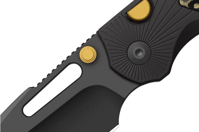 Obraz dla Nóż składany Kizer Durandal K3765BD2, Gunmetal Gray PVD S35VN, Black Aluminum and Camo Gold FatCarbon, projekt Gabor Hajagos