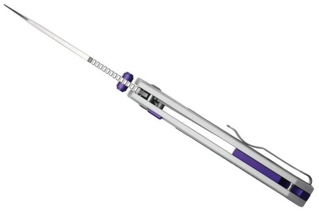 Obraz dla Nóż składany Kizer Durandal K3765BD3, Satin S35VN, Silver Aluminum and Purple Haze FatCarbon, projekt Gabor Hajagos