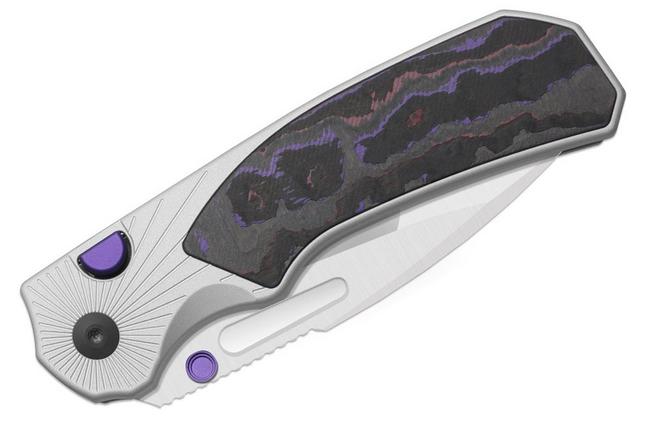 Obraz dla Nóż składany Kizer Durandal K3765BD3, Satin S35VN, Silver Aluminum and Purple Haze FatCarbon, projekt Gabor Hajagos
