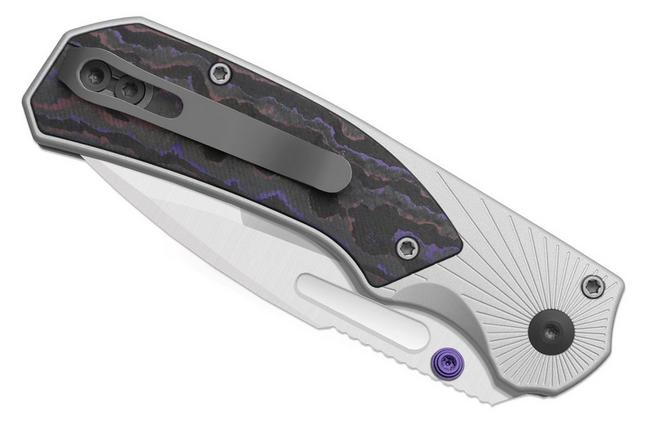 Obraz dla Nóż składany Kizer Durandal K3765BD3, Satin S35VN, Silver Aluminum and Purple Haze FatCarbon, projekt Gabor Hajagos
