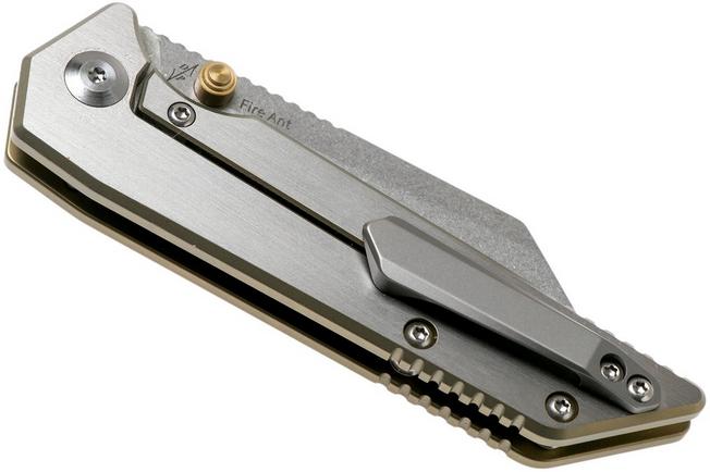 Image for Kizer Fire Ant Ki2535A2 Grey/Gold pocket knife, Dirk Pinkerton design
