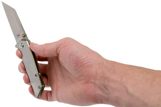 Image for Kizer Fire Ant Ki2535A2 Grey/Gold pocket knife, Dirk Pinkerton design