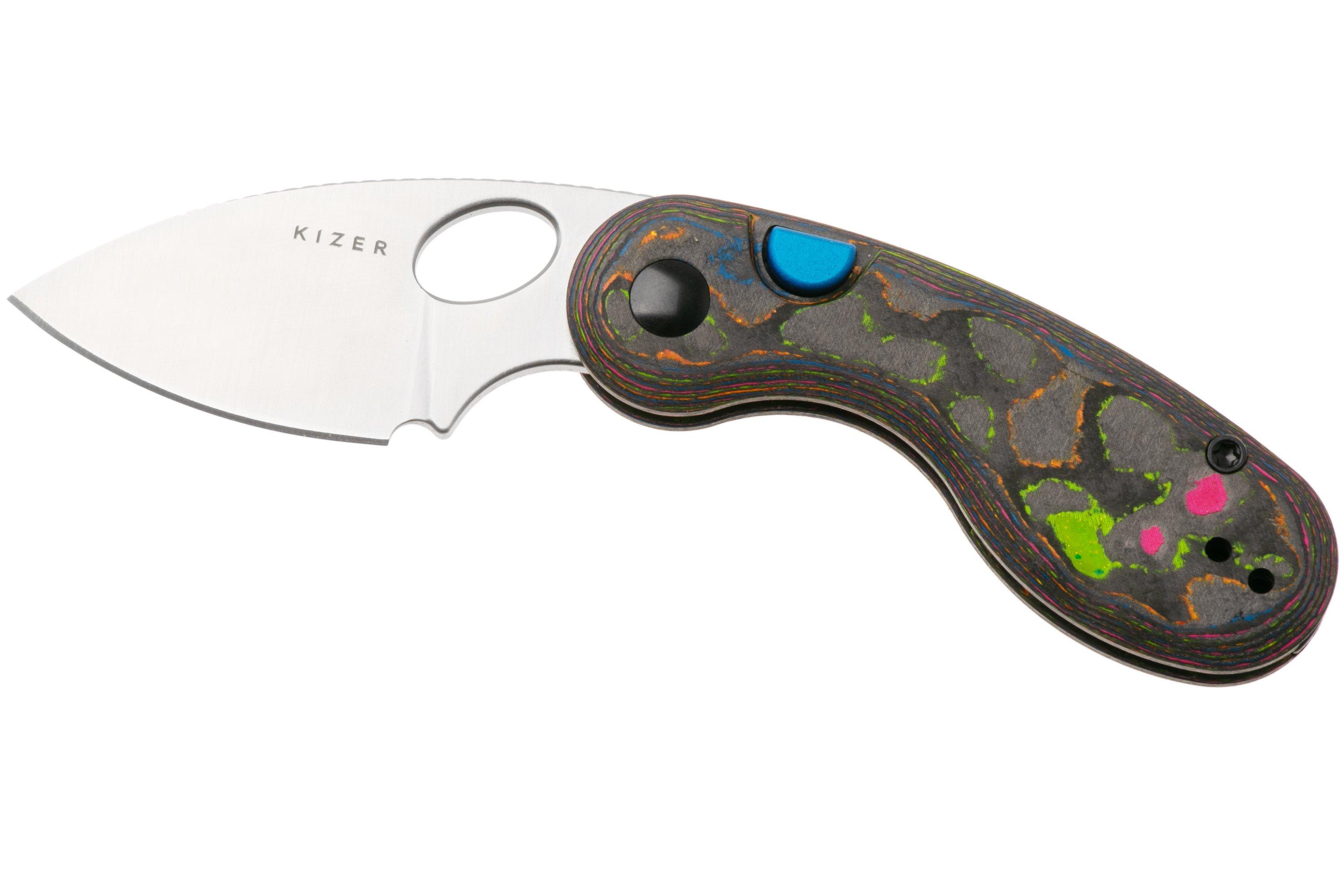 Kizer Microbe Ki2742A1 Satin M390, 80's Camo Carbon, pocket knife