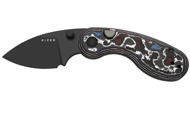 Bild für Kizer Microbe Ki2742A2 Matt DLC Ultra M390, Nebula Fat Carbon, Taschenmesser, Maksim Epifantsev Design