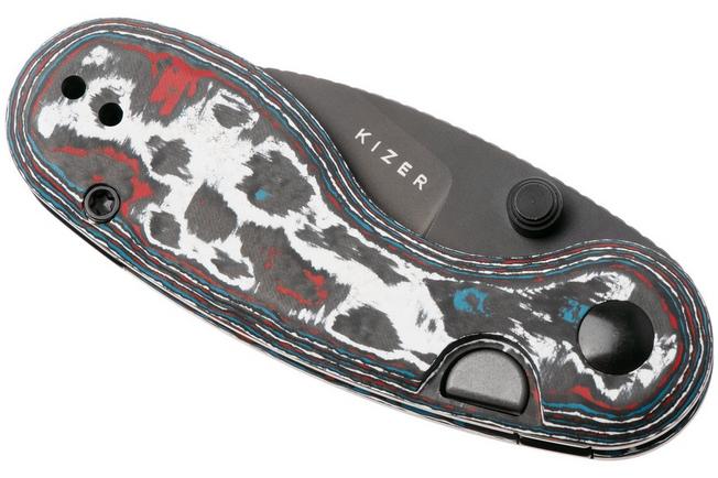 Image for Kizer Microbe Ki2742A2 Matt DLC Ultra M390, Nebula Fat Carbon, pocket knife, Maksim Epifantsev design
