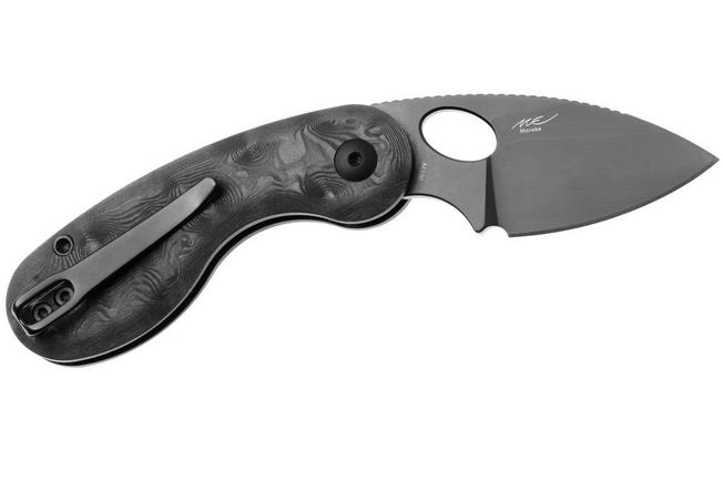 Afbeelding voor Kizer Microbe KI2742A3 Matte DLC Ultra M390, Dune FatCarbon, zakmes, Maksim Epifantsev design