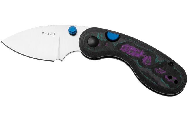 Afbeelding voor Kizer Microbe KI2742A4 Satin M390, Jazzy CamoCarbon, zakmes, Maksim Epifantsev design