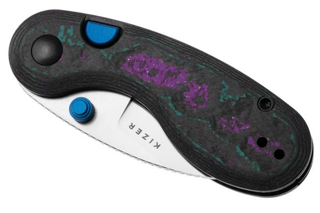 Afbeelding voor Kizer Microbe KI2742A4 Satin M390, Jazzy CamoCarbon, zakmes, Maksim Epifantsev design