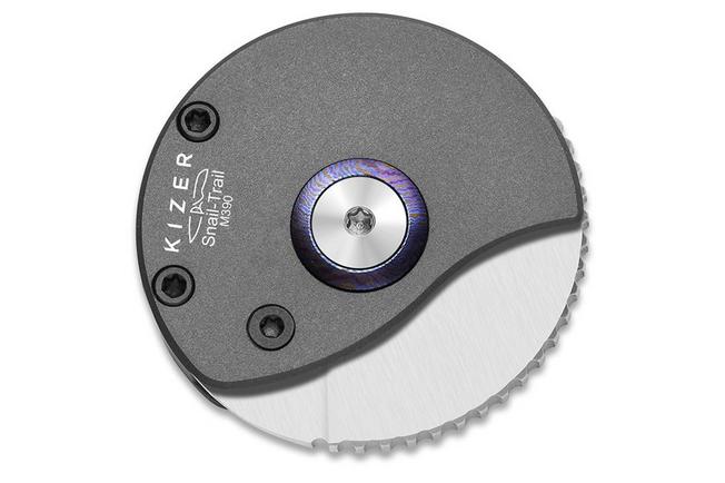 Image for Kizer Snail-Trail Ki2757A1 Satin M390, Gray Aluminium, pocket knife, Caleb Waldman design