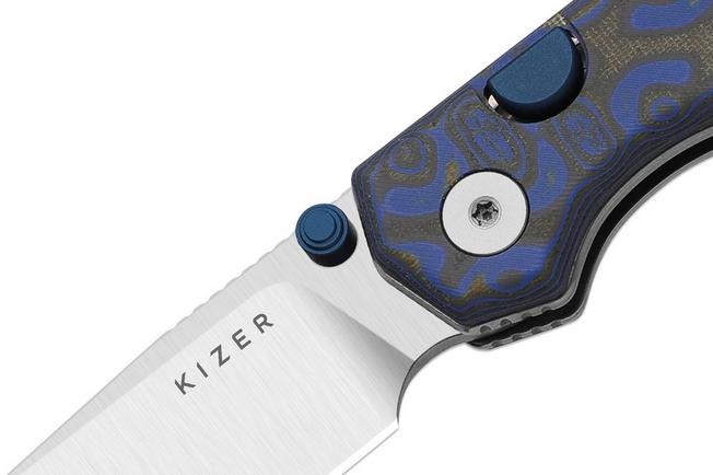 Bild für Kizer Begleiter 2.9 KI3458.2CDA1 Matte DLC S35VN, Blue Textured Aluminum, Taschenmesser, Azo Design
