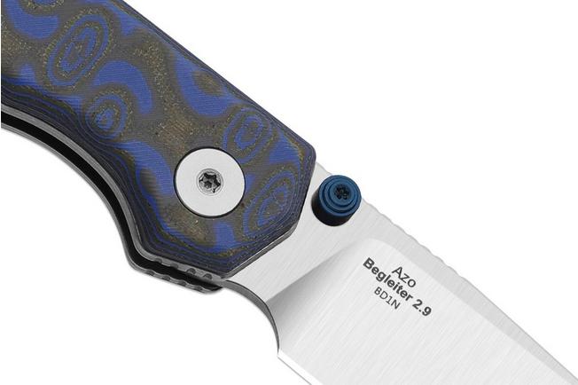Bild für Kizer Begleiter 2.9 KI3458.2CDA1 Matte DLC S35VN, Blue Textured Aluminum, Taschenmesser, Azo Design