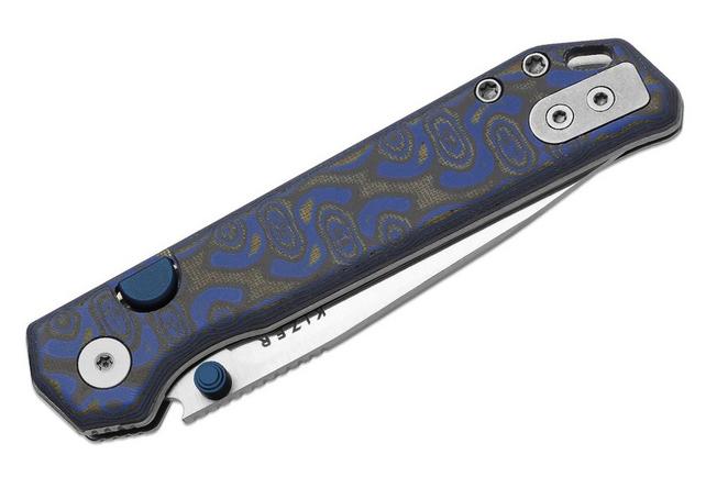Bild für Kizer Begleiter 2.9 KI3458.2CDA1 Matte DLC S35VN, Blue Textured Aluminum, Taschenmesser, Azo Design