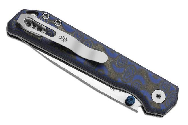 Bild für Kizer Begleiter 2.9 KI3458.2CDA1 Matte DLC S35VN, Blue Textured Aluminum, Taschenmesser, Azo Design
