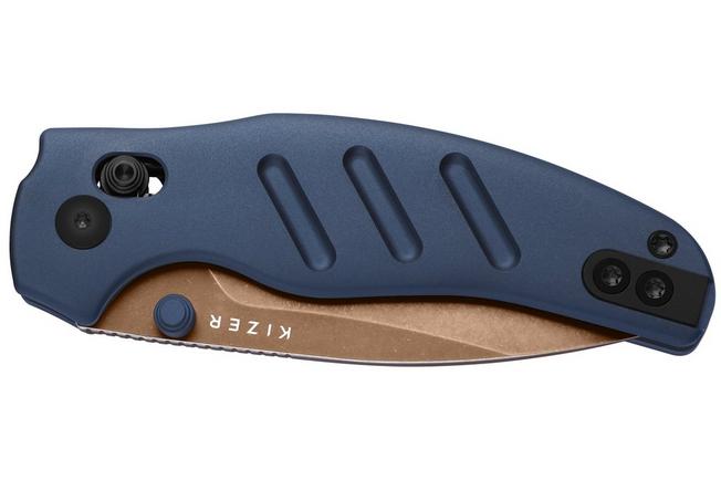 Imagen para Kizer C01C 2.9 CD Sheepdog Ki3488.29CDA1 Sunset Metal PVD Elmax, Blue Aluminum, navaja