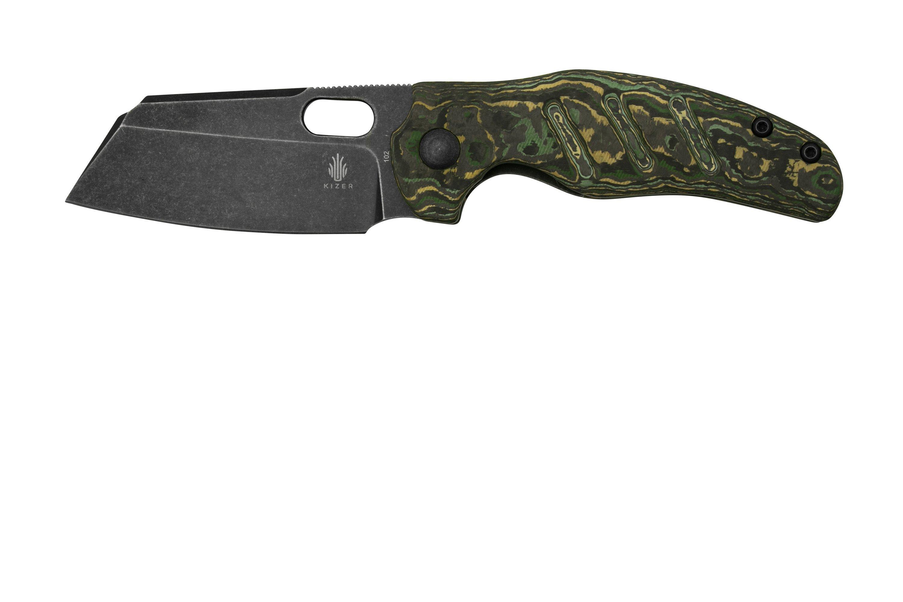 Kizer Mini Sheepdog C01C, KI3488A7, Fat Carbon, couteau de poche, Chris Conaway design Achetez