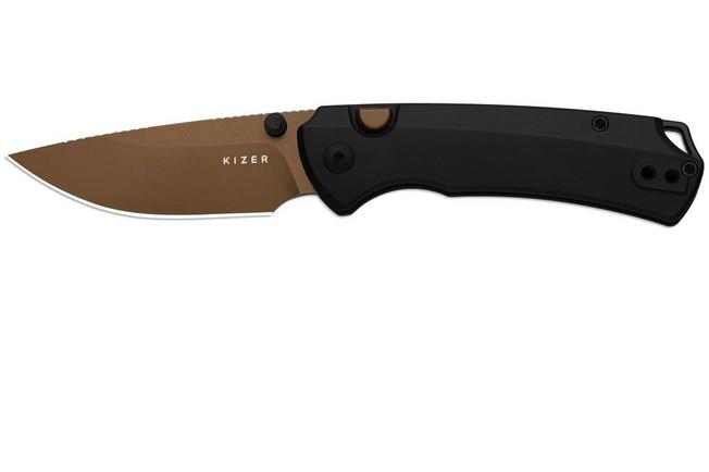 Image for Kizer Task 1 BD KI3490.2BDA2 T1 BD Sunset PVD Elmax, Black Aluminium, pocket knife, Uli Hennicke design