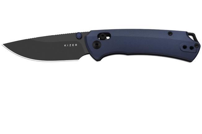 Image for Kizer Task 1 CD KI3490.2CDA2 Black Matte DLC M390, Blue Aluminium, pocket knife, Uli Hennicke design