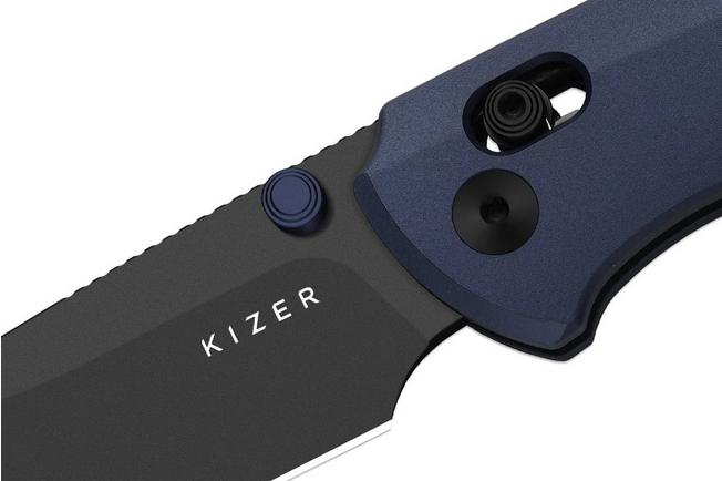 Image for Kizer Task 1 CD KI3490.2CDA2 Black Matte DLC M390, Blue Aluminium, pocket knife, Uli Hennicke design