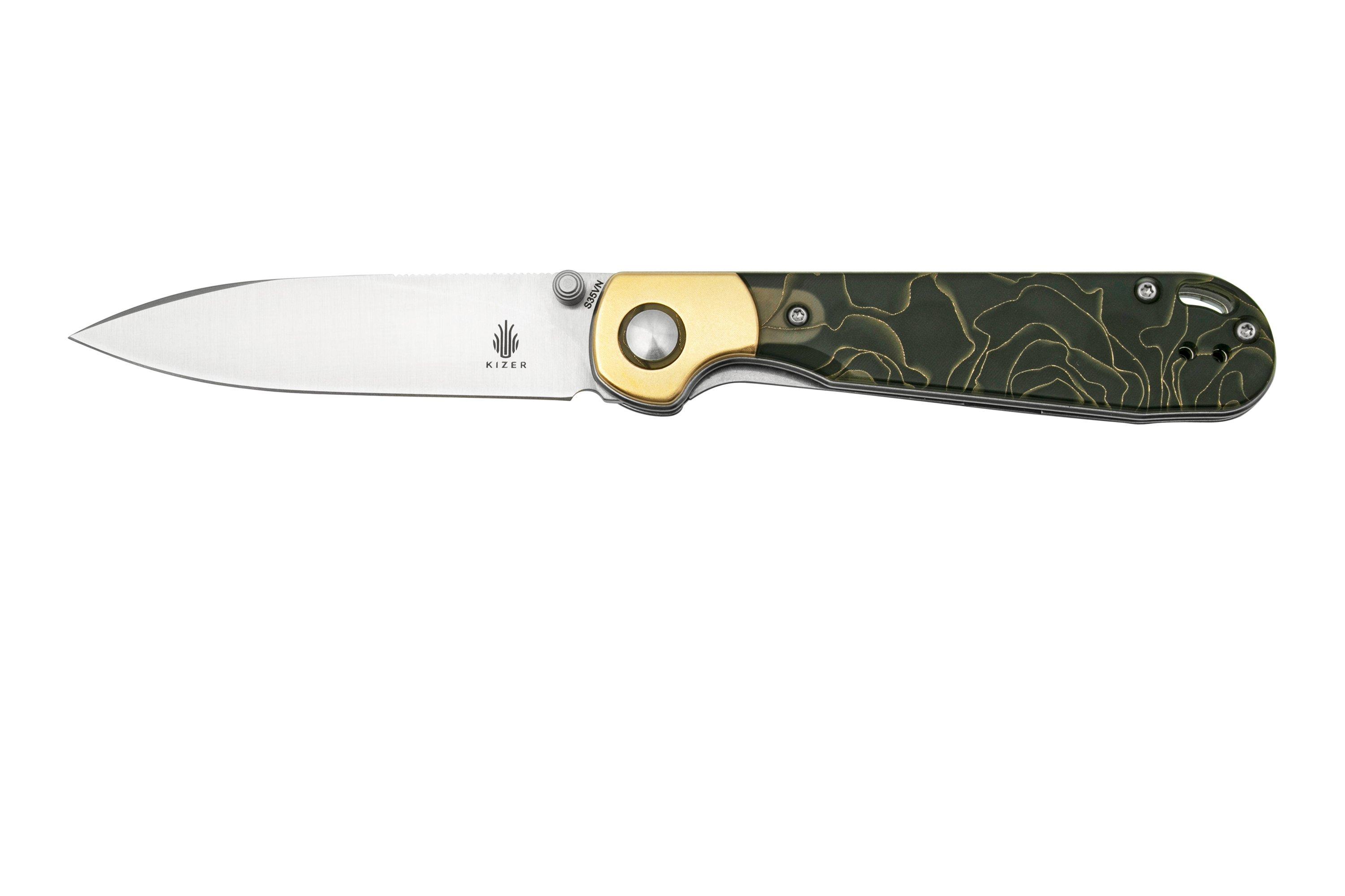 Kizer PPY, KI3587A1, Raffir Noble, S35VN pocket knife, Anso design ...